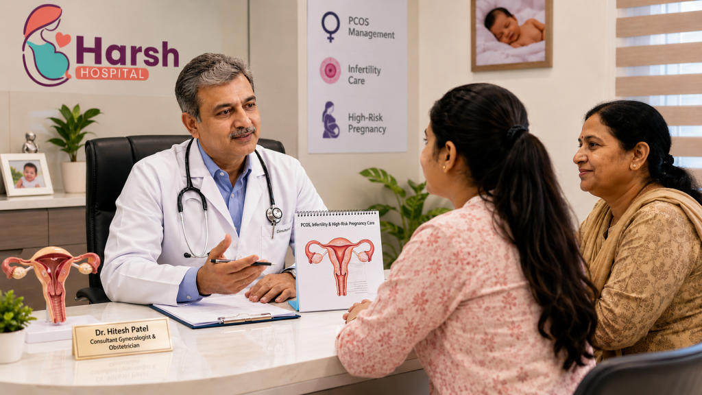 Best gynecologist in Himatnagar for PCOS, infertility, and high-risk pregnancy