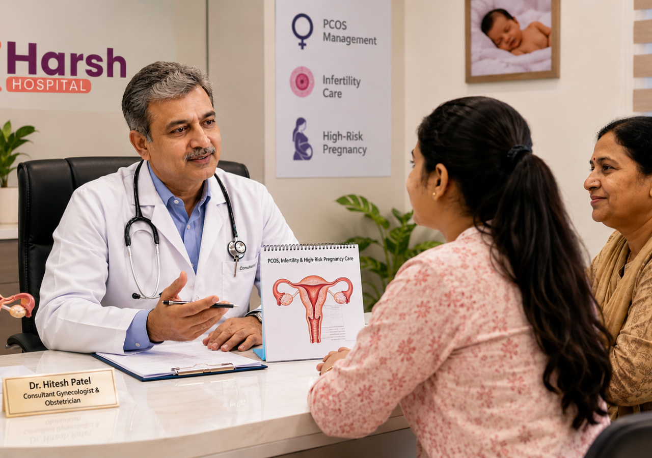 Best Gynecologist in Himatnagar for PCOS, Infertility & High-Risk Pregnancy