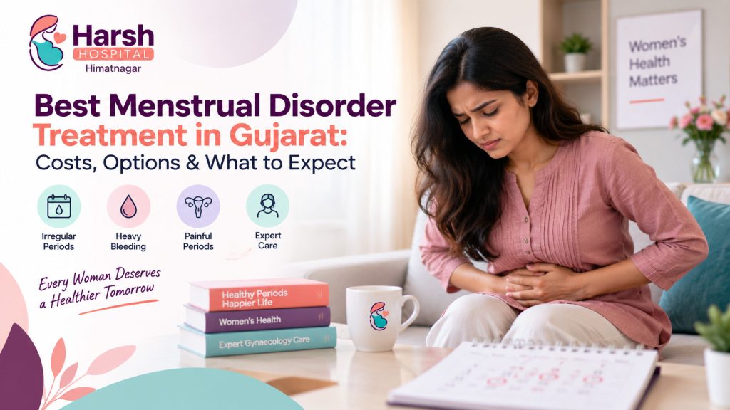 Menstrual disorder treatment in Gujarat featuring women’s health care, period concerns, and gynecology consultation